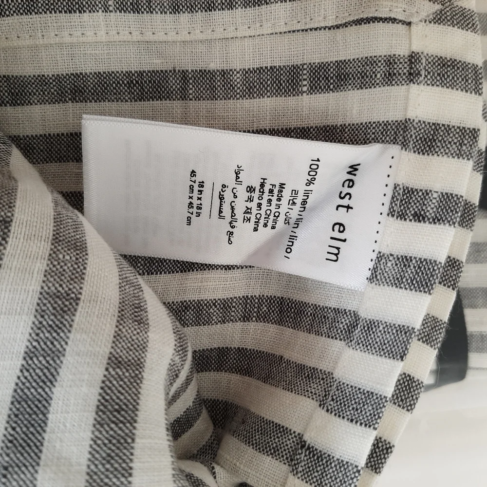 West Elm European Linen Stripe Napkins